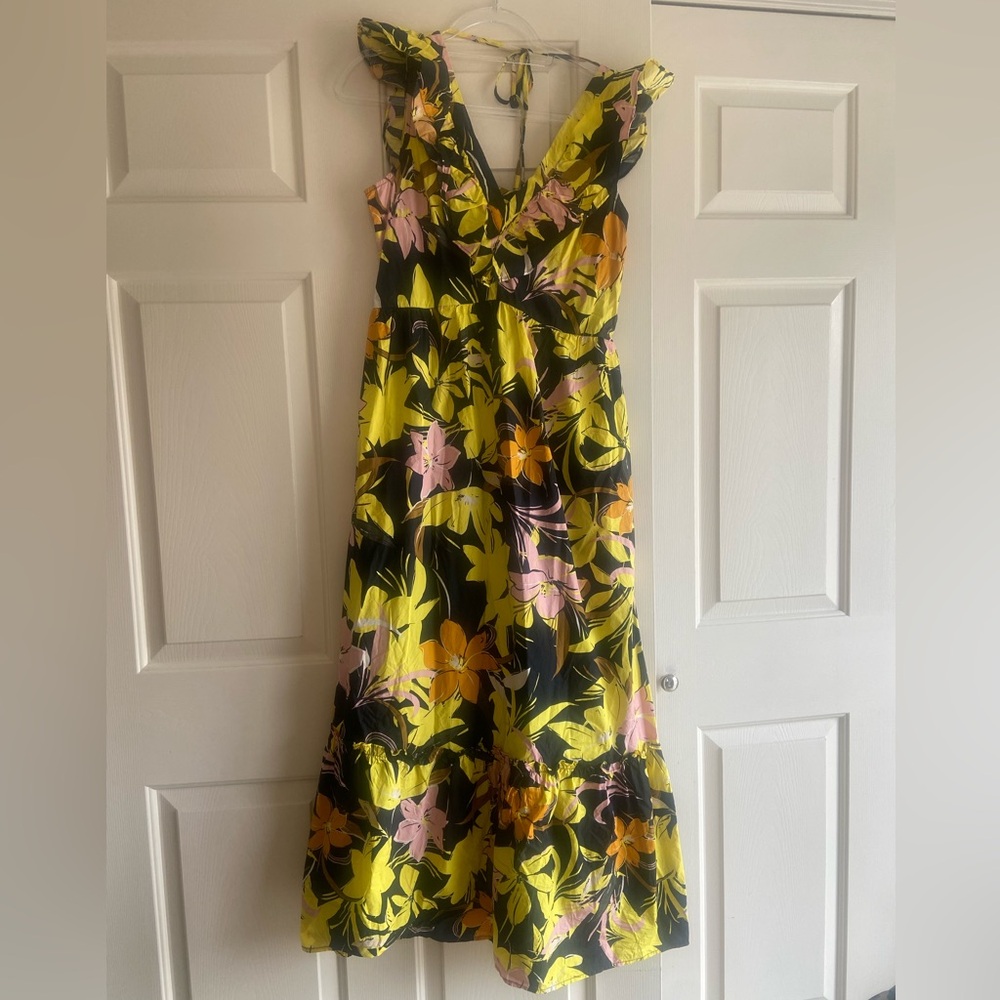Who What Wear Yellow Floral Maxi Dress